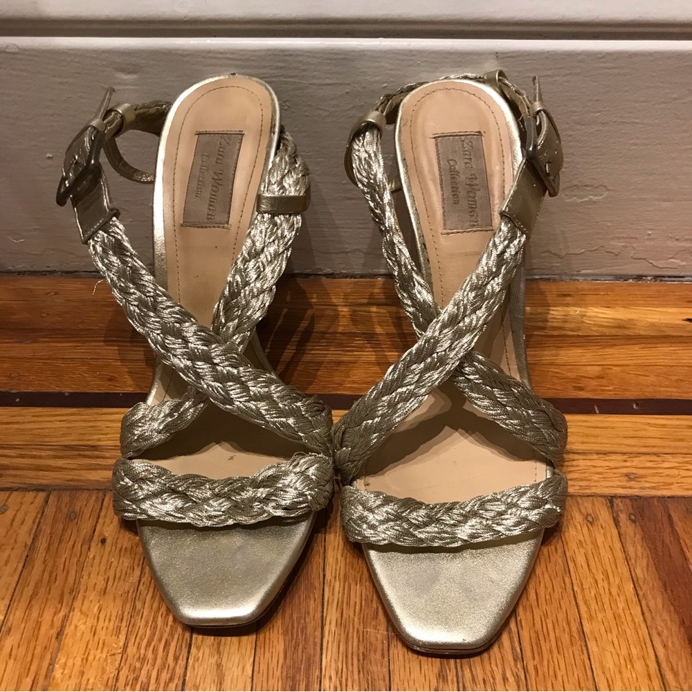 Zara Gold Heels